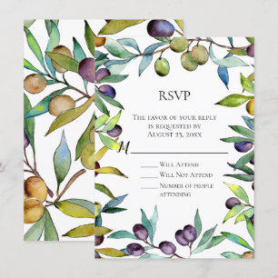 Waterverf RSVP Antwoord op Savory Oliving Tuscan Kaart