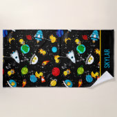 Waterverf Rubber Duck Astronauts Personalized Strandlaken (Voorkant)