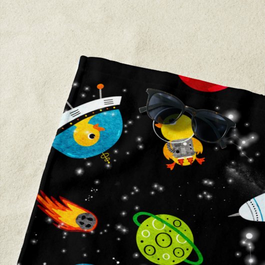 Waterverf Rubber Duck Astronauts Personalized Strandlaken (In situ)
