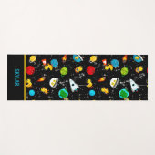 Waterverf Rubber Duck Astronauts Personalized Yogamat (Voorkant (horizontaal))