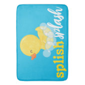 Waterverf Rubber Duck Splish Blauw Badmat (Voorkant Verticaal)