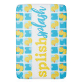 Waterverf Rubber Duck Splish Splash Geruit Badmat (Voorkant Verticaal)
