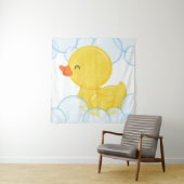 Waterverf Rubber Duck Vierkante Tapestry Achtergro Wandkleed (In situ)
