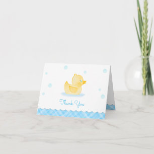 Waterverf Rubber Ducky Baby shower Dank u Notitiekaartje