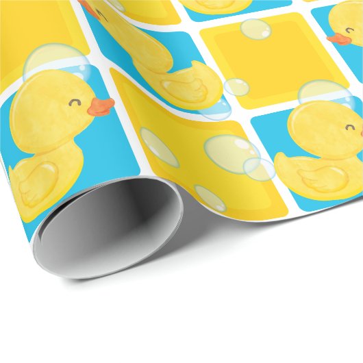 Waterverf Rubber Ducky Party Wrapping Papier (Rol Hoek)