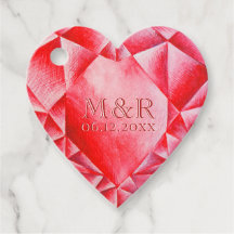 Waterverf Ruby Hart 40e Bruiloft Jubileum