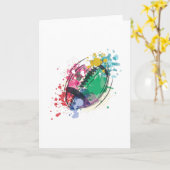 Waterverf rugbybal kaart (Gele Bloem)