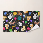Waterverf ruimtevaarten astronauten Puppies Bad Handdoek (Handdoek)
