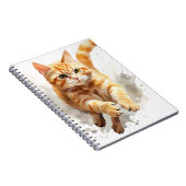 WATERVERF RUNNING ORANJE TABBY CAT NOTITIEBOEK (Rechterzijde)