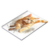 WATERVERF RUNNING ORANJE TABBY CAT NOTITIEBOEK (Linkerzijde)