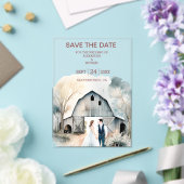 Waterverf Rustic Barn Wedding Acryl Uitnodigingen (Insitu (Huwelijk))