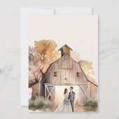 Waterverf Rustic Barn Wedding Save The Date (Achterkant)
