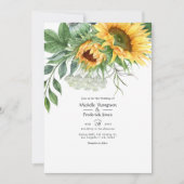 Waterverf Rustic Bohemian Sunflower Wedding Kaart (Voorkant)