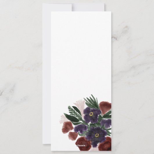 Waterverf Rustic Botany Flora Bouquet - Menu (Achterkant)