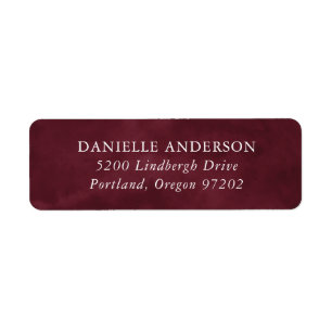Waterverf Rustic Burgundy Retouradreslabels Etiket