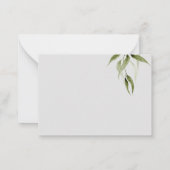 Waterverf Rustic Eucalyptus Greenery Hartelijk dan Notitiekaartje (Achterkant)