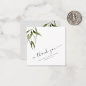 Waterverf Rustic Eucalyptus Greenery Hartelijk dan Notitiekaartje (Voorkant / Achterkant in situ)