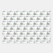 Waterverf Rustic Fir Trees Forest Winter Inpakpapier Vel (Voorkant)