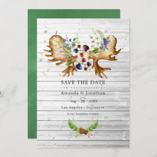 Waterverf Rustic Forest Wedding Foto Save The Date