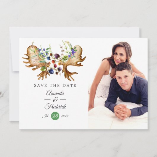 Waterverf Rustic Forest Wedding Save The Date (Voorkant)