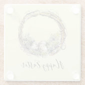 Waterverf Rustic Grapevine & Egg Nest Pasen Glazen Onderzetter (Achterkant)