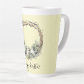 Waterverf Rustic Grapevine & Egg Nest Pasen Latte Mok (Rechterhoek)