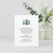 Waterverf Rustic Green Pine Trees Informatiekaartje (Staand voorkant)