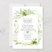 Waterverf Rustic Greenery Wedding Magnetische Uitnodiging (Voorkant)