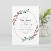 Waterverf Rustic Greenery Winter Baby shower Kaart (Staand voorkant)