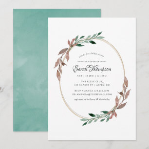 Waterverf Rustic Greenery Winter Vrijgezellenfeest Kaart