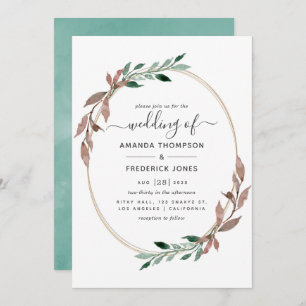 Waterverf Rustic Greenery Winter Wedding Kaart