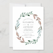 Waterverf Rustic Greenery Winter Wedding Magnetische Uitnodiging (Voorkant)