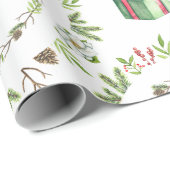 Waterverf Rustic kerstmis Cadeaupapier (Rol Hoek)