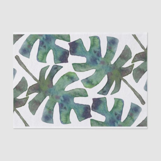 Waterverf Rustic Palm laat tropisch Tissuepapier (Voorkant)