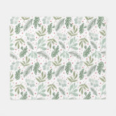 Waterverf Rustic Pine Forest Berry Garland Fleece Deken (Voorkant (Horizontaal))