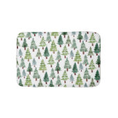 Waterverf Rustic Pine Forest Pattern Winter   Badmat (Voorkant)