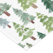 Waterverf Rustic Pine Forest Pattern Winter Korte Tafelloper (Hoek)