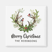 Waterverf Rustic Reindekerst Magneet (Voorkant)