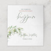 Waterverf Rustic Wedding Olive Branches (Buitenkant ongevouwen)