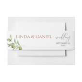 Waterverf Rustic Wedding Olive Branches Uitnodigingen Wikkel (Voorkant Voorbeeld)