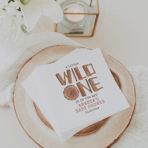 Waterverf Rustic Wood Wild Eén Baby shower Servet