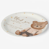 Waterverf Rustiek Beer Baby shower Papieren Bordje (Gekanteld)