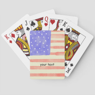 Waterverf rustiek VS Amerikaanse vlag Aangepaste t Pokerkaarten