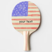 Waterverf rustiek VS Amerikaanse vlag Aangepaste t Tafeltennisbatje (Voorkant)