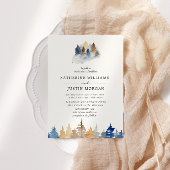 Waterverf rustieke berg bruiloft uitnodiging