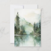 Waterverf rustieke berg Lake bos bruiloft Bedankkaart (Achterkant)