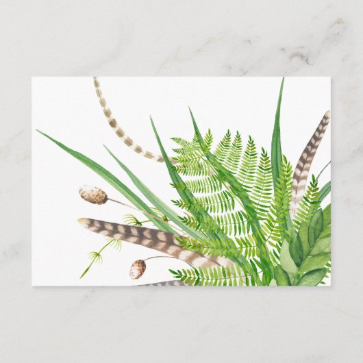 Waterverf rustieke bos bruiloft geschenk register informatiekaartje (Achterkant)