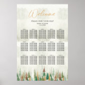 Waterverf Rustieke bos pijnbomen zitgrafiek Poster (Voorkant)