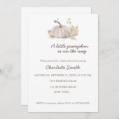 waterverf rustieke crème pompoen kaart (Voorkant / Achterkant)