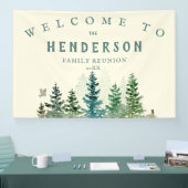 WATERVERF RUSTIEKE DENNENBOMEN FAMILIEREÜNIE SPANDOEK (Beurs)